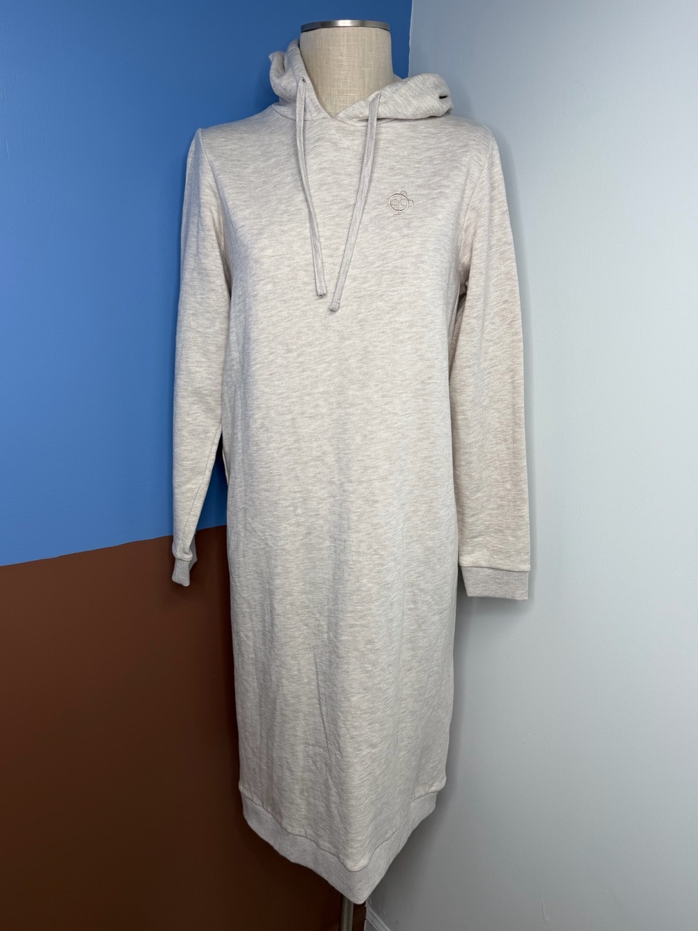 JUST Female Cream Halsey Sweat Hoodie Dress Size Small